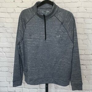 Greg Norman 1/4 Zip Sweater Heather Blue Size Medium Men